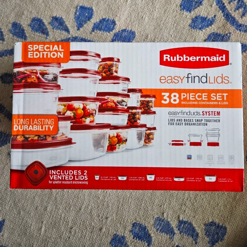 38 Piece Special Edition Rubbermaid Storage